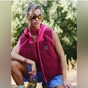 Free People Recreation Reversible Fleece Puffer Vest.